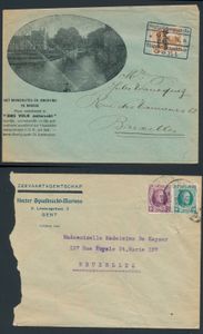 Collection of + 100 letters, mostly W.O. I, including occupation stamps, Houyoux, Pellens, army post, etc., vf/f/to be checked