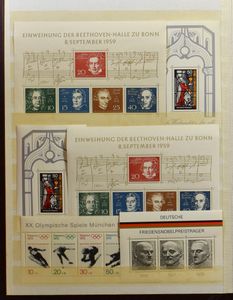 1870/2007, 6 stockbooks + loose stamps sorted in envelopes by area, stock remnants, interesting for exchange, resale or stamp collectors, vf/f/to be checked