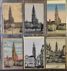 Various places and views, including Het Steen, Cathedral, Town Hall, tunnels and Kiel, in 2 binders (+/-210 items)