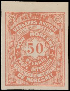 LO 9/16, imperforated and mint, LO 10 has margin, beautiful, (OBP €525)