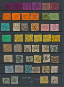 1852/1868 Accumulation of 46 stamps, vf/f/to be checked
