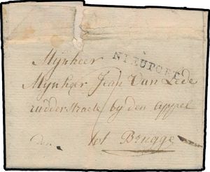 1815 Voorloper met inhoud, vanuit Nieuwpoort, met brief aanhef 