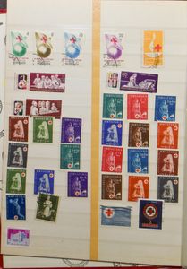 8 albums, including Red Cross, Rubens paintings, scouts, sports, etc., with complete sets and souvenir sheets, f/to be checked