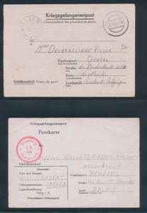 1941/1944 Accumulation of prisoner of war mail to Belgium, 5 items, including some 