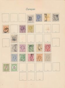 1873/1926 Collection of Curaçao and Suriname on album leaves, mostly cancelled, mint