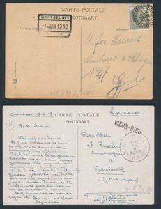 1910 and 1919, 2 oblong stamps 