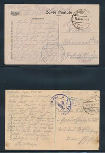 1915/1918 Accumulation of 9 letters or ZK picture postcards, vf