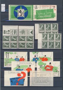 A 34a (III) 'Les Fables de Florian - 15fr. on 14fr.' (1936), Leopold III '75c.', booklet taken apart for presentation, vf (OBP €510)