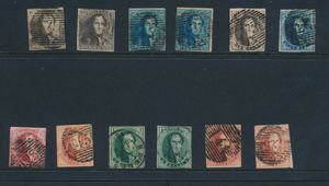 Collection of classic stamps, between N° 1 and 16, varied condition, approximately 550 stamps, ideal for plating (many griffs), vf/f/to be checked