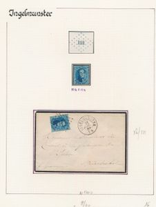 N° 15A „20c. blau”, auf Marke mit Abstempelung Pt.191-Ingelmunster und N° 15A, auf Brief, gestempelt Pt.191-Ingelmunster, datiert 31. Juli 1865 nach Nederbrakel, einwandfrei