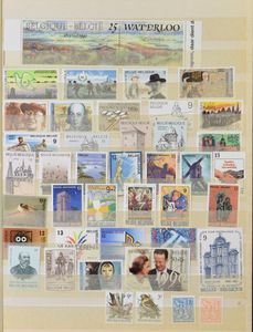 From 1920 to the 1990s, dealers' remaining stock, many stamps, but few complete sets, many duplicates, in 5 books, vf/f