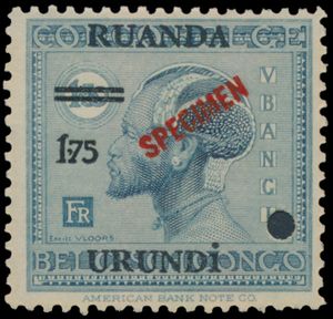 N° 62/76 The 13 existing values of the series with the overprint ‘SPECIMEN’ in red and cancellation perforation, vf (OBP €725)