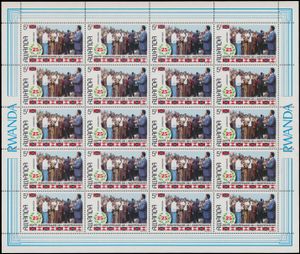 N° 1300A ‘25 years of independence - 5fr.’, not issued in full sheet of 20, vf (OBP €2.000)
