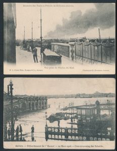 Funeral of Peter Benoit, flooding of the Scheldt, petroleum fire (5 items)