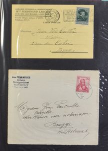 1930/1996 Accumulation of 94 cards or letters, from the archives of the Van Caillie notary office in Bruges, registered, express, surcharge, vf/f/to be checked