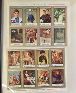 Sheets Ajman, de Gaulle and Dubai Omar Khayyam in 2 large format frames, vf