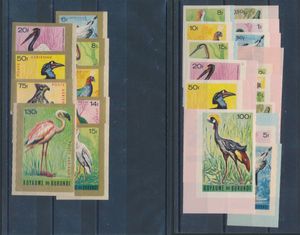 N° 123/37 + PA 8/16 ‘Birds’ imperforate ** in corner piece, vf