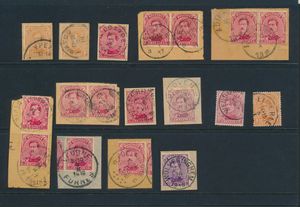 N° 135 and 138/140, 14 copies, all with circular postmarks, such as Watou, Wenduine, Proven, Poperinghe, Veurne, etc., for the specialist, see scan, vf