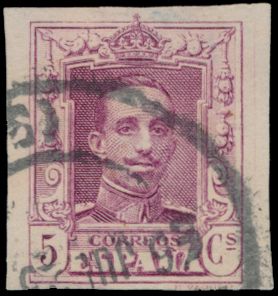 N° 282aU (Mi.) (Unificado 311S) (1922 - Alfonso XIII - 5c. purple