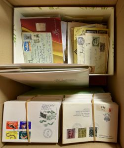 Accumulation of various countries and periods, stamps, letters, FDC (Liechtenstein), including Russia, Belgium, Belgian Congo, France, etc., including in envelopes, interesting to check, vf/f/to be checked