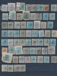 N° 17/18, more than 200 different dotted cancels, for stamp collectors, a few N° 19/20, vf/f/to be checked