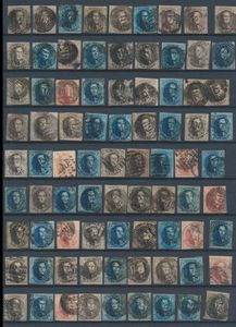 Collection of imperforated medallions, more than 250 items, all different cancellations, varied condition, but with several better items, some border pieces, neigbours, etc., for the specialist, vf/f/to be checked