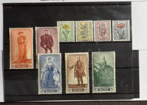 1949/1960 Accumulation of 9 complete sets, including Athletics, UPU, Writers, 2-panels, Baudouin glasses (club auction lots), vf (OBP €1,512)