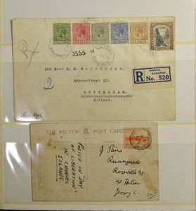 Einige hundert Poststücke in Einsteckbuch, u. a. England und Gebiete, französische Gebiete, verschiedene Militärpost, Uruguay, einwandfrei/schön/zu kontrollieren