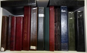 Albums, 18 empty, mostly very good quality with sheets for picture postcards, telephone cards and holy and death cards, f/to be checked