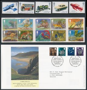 2000/2004 Collection on 70 index cards + 8 FDCs, vf