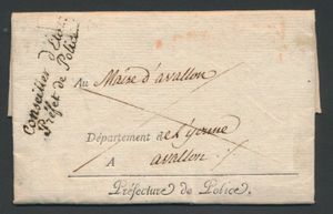 1805 Forerunner with contents, from Paris, dated 22 June 1805 (3 Messidor an XIII), with cancellation 