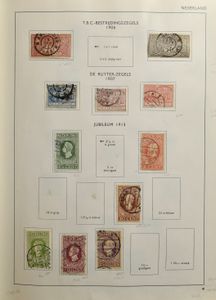 Collection de divers pays dans 4 anciens albums, dont les Pays-Bas, la Grande-Bretagne et le Commonwealth, les États-Unis, l'Italie, la France, le Reich, la Suisse, tb/b/à voir