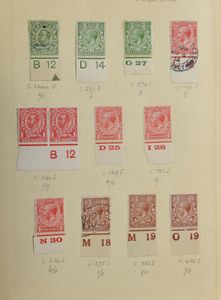 1912/1937 Collection of controls (margin pieces with numbers), also some Rhodesia in small vf album, mint