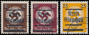 Glauchau service n° 30/42 stamps with request stamp 1945 with photo certificate, rare, vf (Mi. €4,400 and catalogue value ** €4,000)