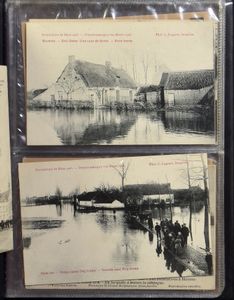 MISCELLANEOUS: Liqueur labels, menus, religious prints, etc. (also various postcards in 5 folders)