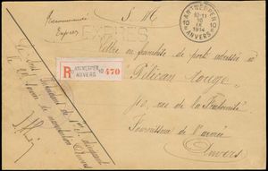 1914 The siege of Antwerp, August-October 1914, registered 