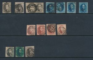 Lot of imperforate stamps (15x), some fully margined, cancellations (green E.II and P.24), f/to be checked