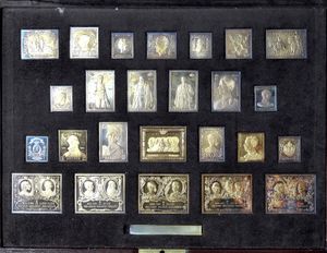 COINS: Belgian Dynasty, silver postage stamps (925 g of pure silver)