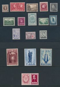 1920/2002, including souvenir sheets and 6 Davo (including LX), including 190/210, 221/33, 258/66, 317/24 342/50, 351/62, 363/74, 377/83, 394/400, years 1950s, Baudouin glasses, Bruges, etc. + BL 1, BL 2 with crease, BL 3, etc., vf