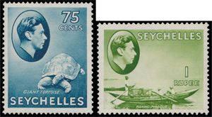 N° 135/49 '1938/49 George VI' complete set of 25, some cheap values with slightly tinted gum, rare mint, vf (SG £550)