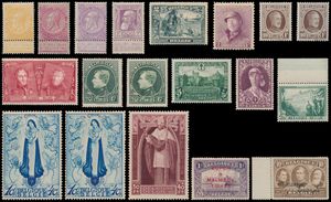 1893/1936 Interesting accumulation on cards, with much better values or sets, including Fine and Coarse beard **/*, Helm *, Houyoux ** (3x), Large Montenez **/*, Castles **, Mercier **, Elisabeth **, Sanatorium **, Large Orval **/* (2x) (highest value with gum discolouration), inverted, Occupation **/*, vf/f/to be checked (Enormous catalogue value)