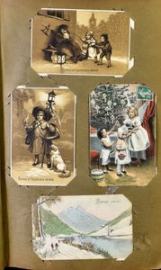 Beautiful cards and themes, in old album (400 items)