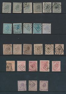 N° 17 (6x), 18 (5x), 19 (6x), 20 (5x) and 21 (3x), nice accumulation, some cancellations, vf/f