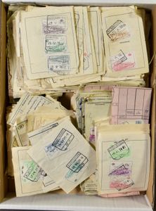 1966/1978 Railway fragments of waybills and luggage receipts with better cancellations in box, vf/f