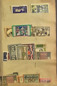 EMERGENCY MONEY: 1914/1924 in 2 beautiful original albums (at least 1000 items)