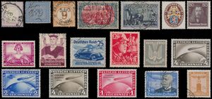 1872/1945 Quasi vollständige Sammlung in Davo-Album mit vielen guten Werten und Sätzen, Wappenschilder *, Wagner *, Zeppelin **, Sud America Fahrt gest., Polar Fahrt *, Chicago Fahrt * (mit Attest), BL 1 * (rostig), BL 2 * (Marken ** mit Attest), BL 3 gest., BL 5/6 **, einwandfrei/schön/zu kontrollieren