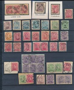 N° 135/41, 32 telegraph cancellations, including some very nice ones, also souvenir sheets and pairs, see scan, vf