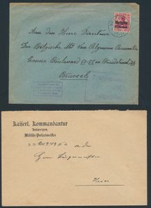 Lot of 12 documents (stationery and letters) occupation WWI, all with 
