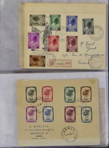 1925/1966 Collection of 90 letters franked with surcharge stamps, vf/f