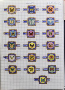 CIGAR BANDS: Sets of bands (alphabetically classified) from A to C, in 3 modern binders